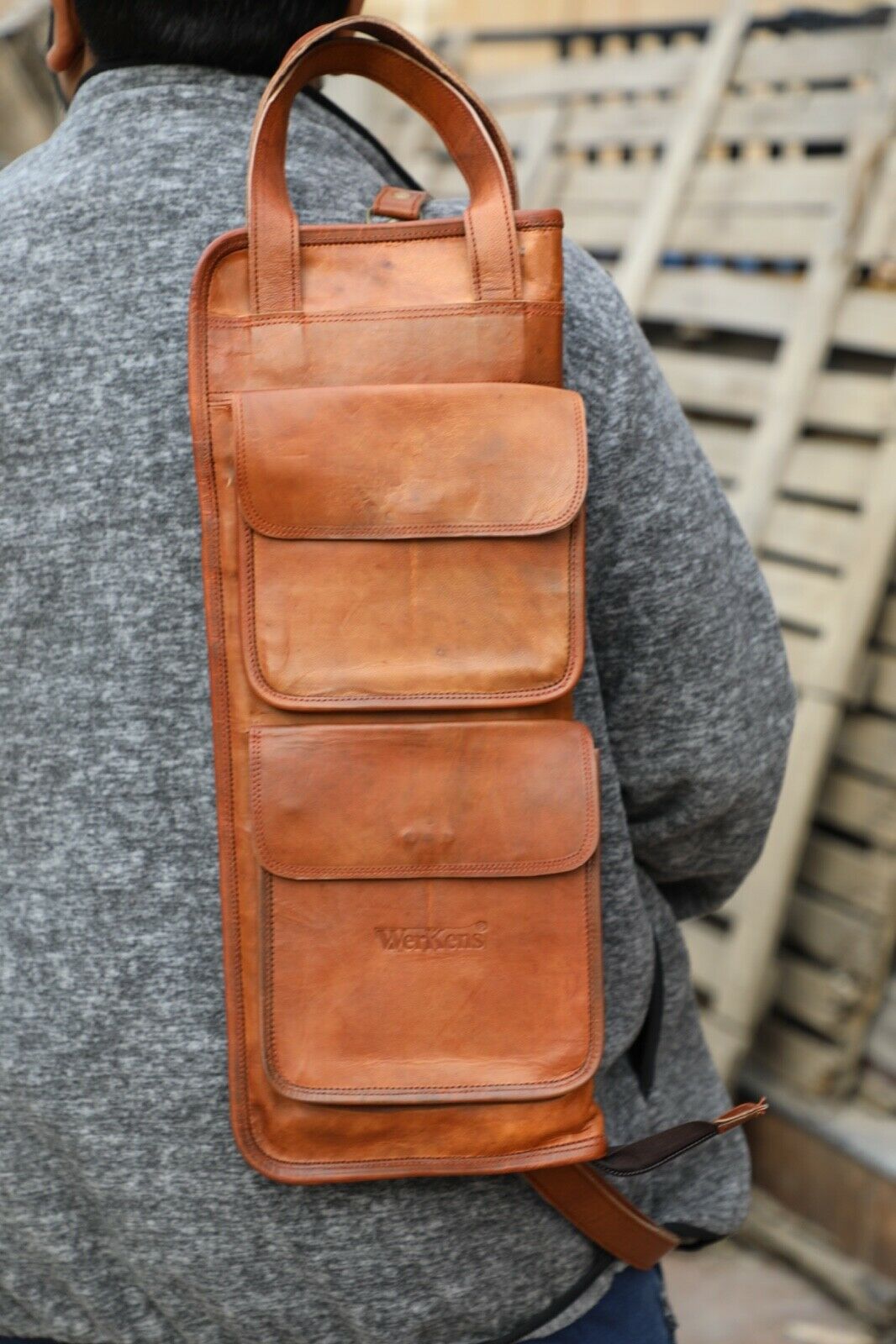 Bruford Drumsticks Bag  Leather Drumstick Bag — Classy Leather Bags