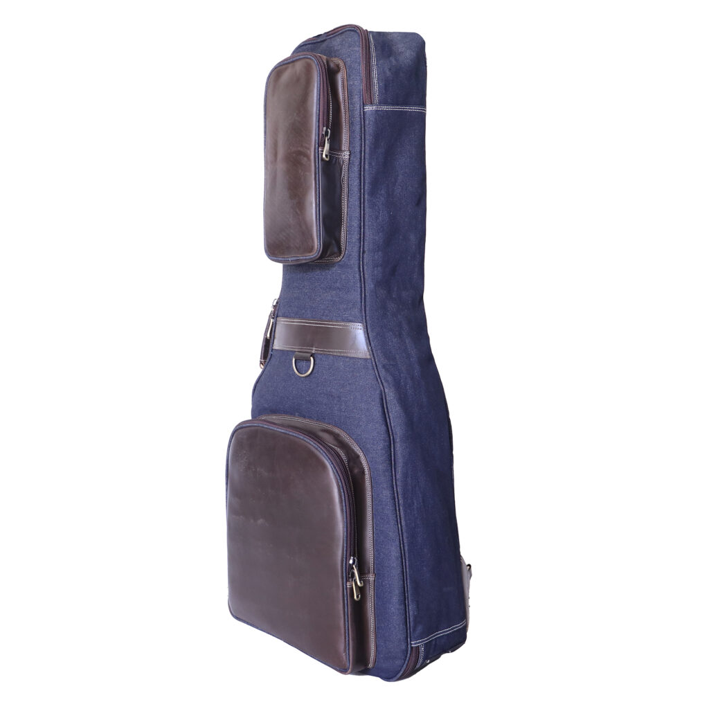 Leather Guitar Gig Bag,Heavy Padded Backpack 38-41;6-12 String Acoustic  Case