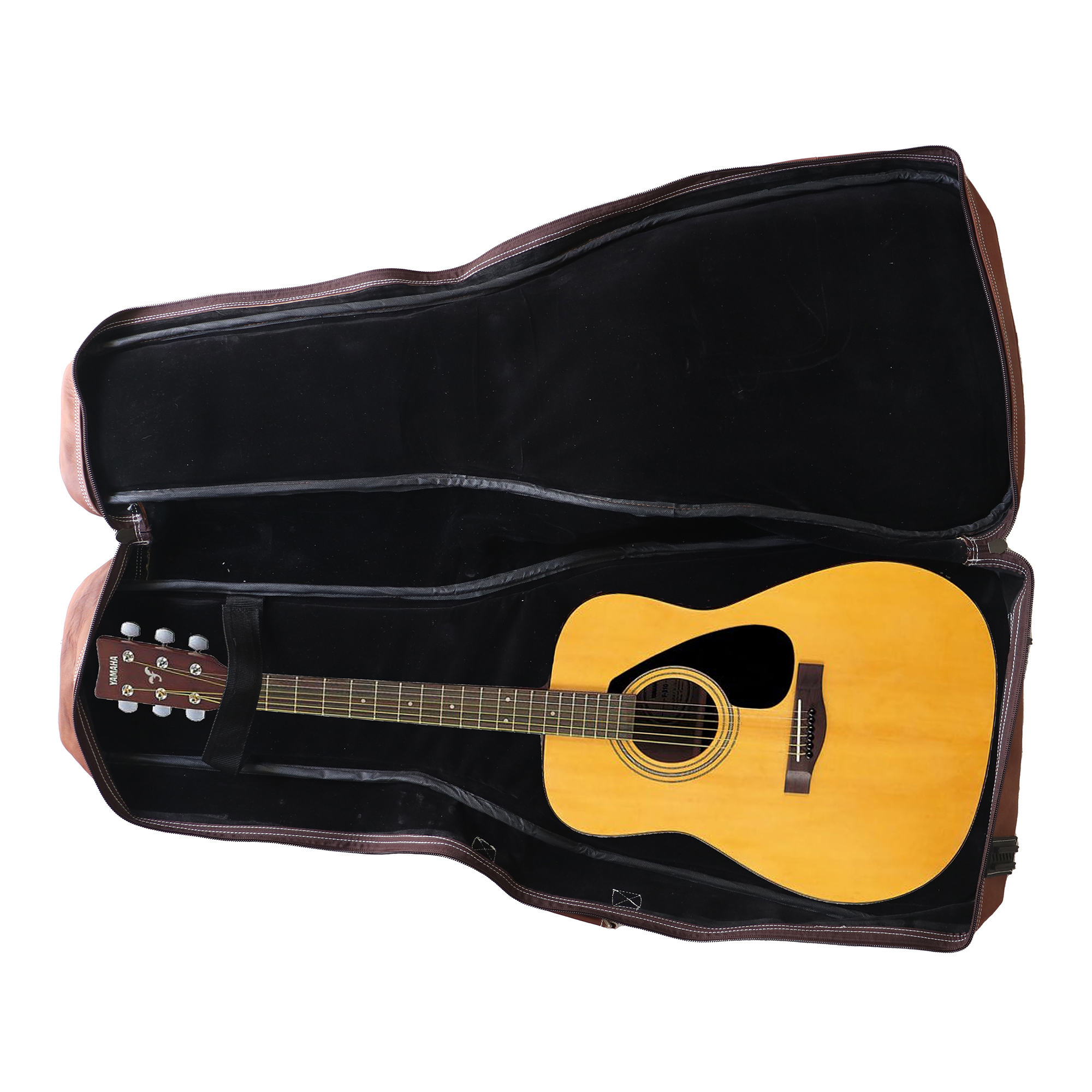 Leather Guitar Gig Bag,Heavy Padded Backpack 38-41″;6-12 String Acoustic  Case